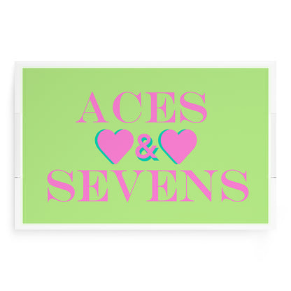 Canasta Aces And Sevens Key Lime Pink 22.5x14.5 Acrylic Tray - nicolettemayer.com 