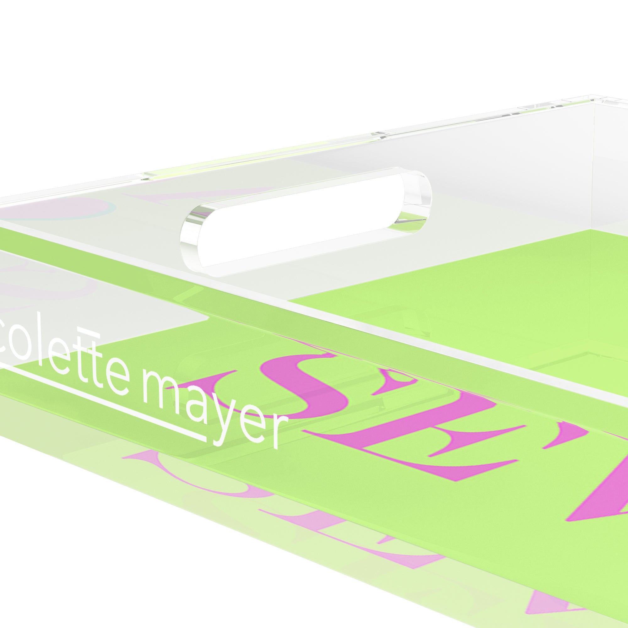Canasta Aces And Sevens Key Lime Pink 22.5x14.5 Acrylic Tray - nicolettemayer.com 