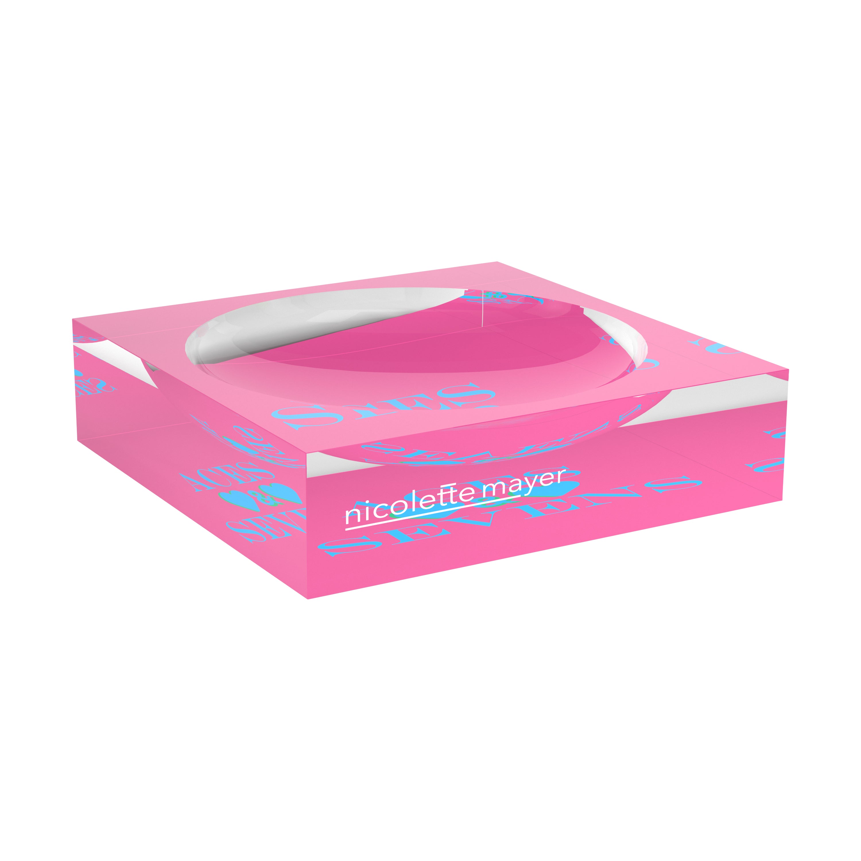 Canasta Aces And Sevens Pink Blue Canasta Candy Catchall Dish