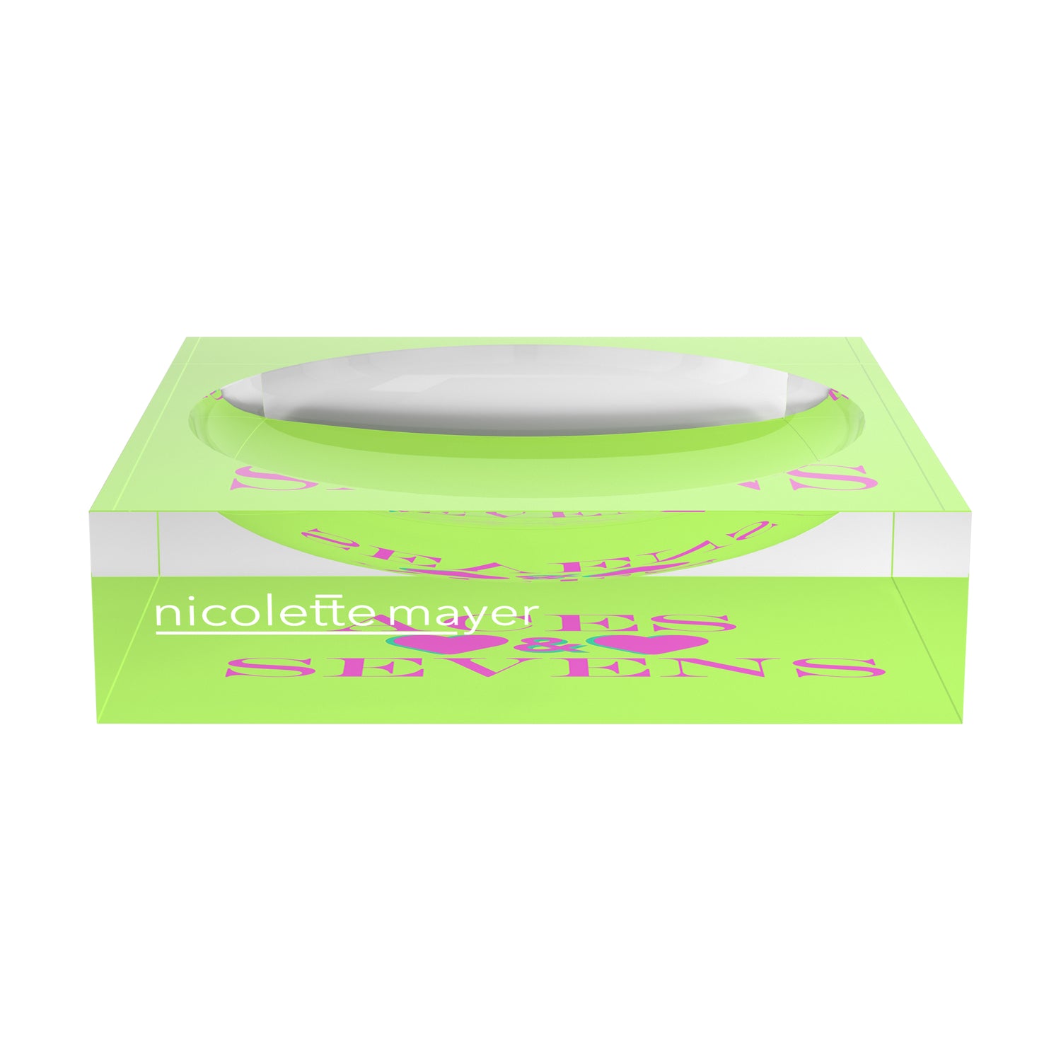 Canasta Aces And Sevens Key Lime Pink Candy Catchall Dish