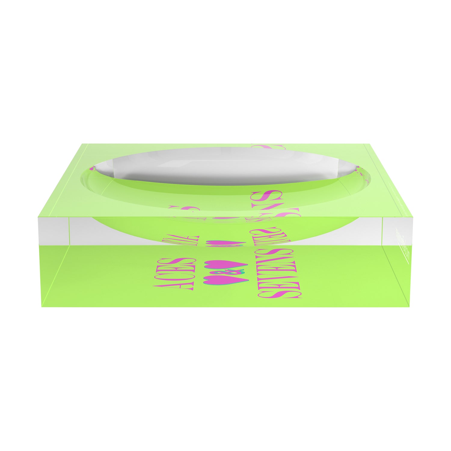 Canasta Aces And Sevens Key Lime Pink Candy Catchall Dish