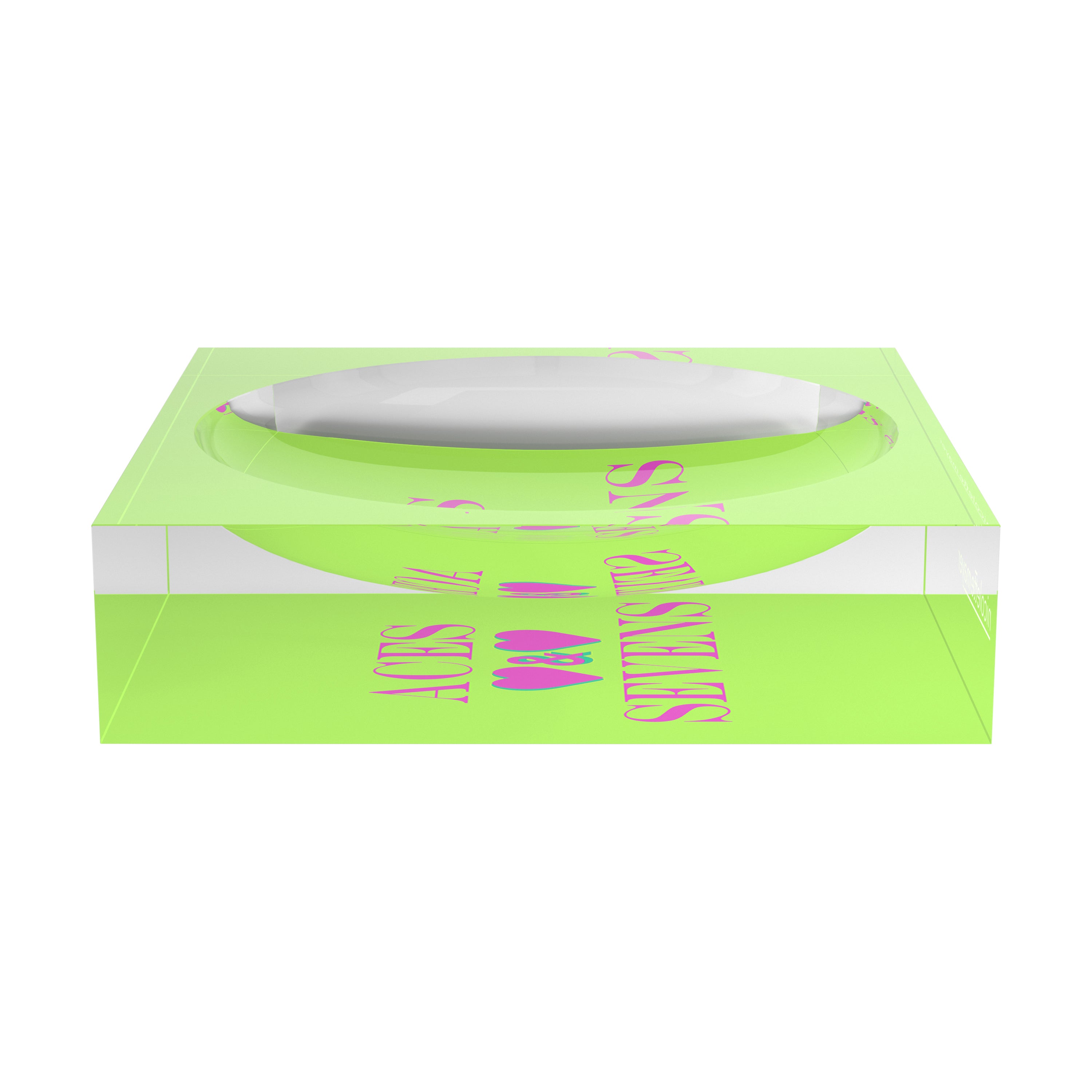 Canasta Aces And Sevens Key Lime Pink Candy Catchall Dish