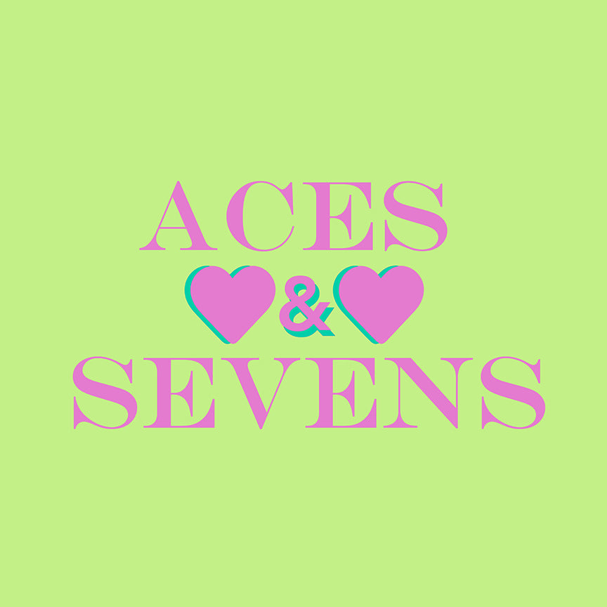 Canasta Aces And Sevens Key Lime Pink Square Tray