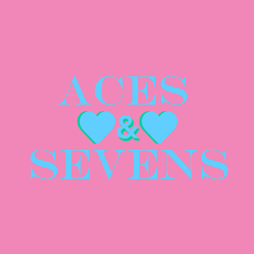 Canasta Aces And Sevens Pink Blue Square Tray
