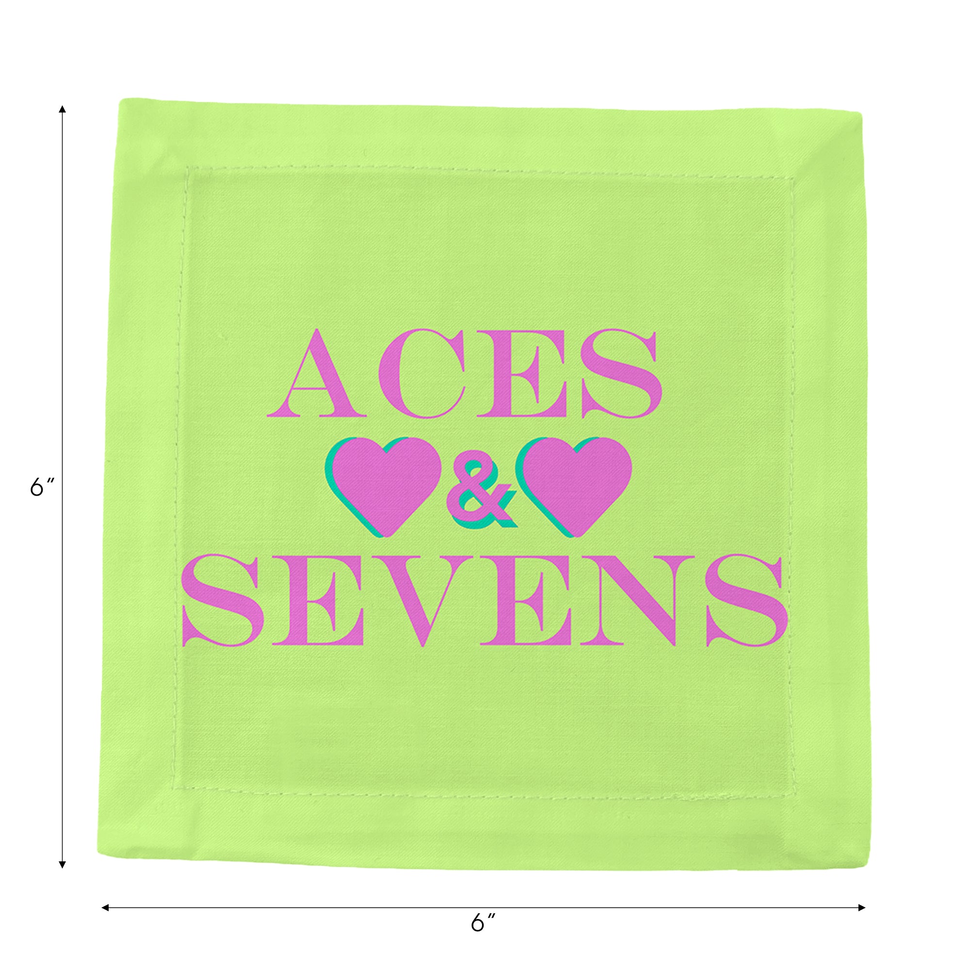 Aces And Sevens Key Lime Pink Cotton Sateen Cocktail Napkins - nicolettemayer.com