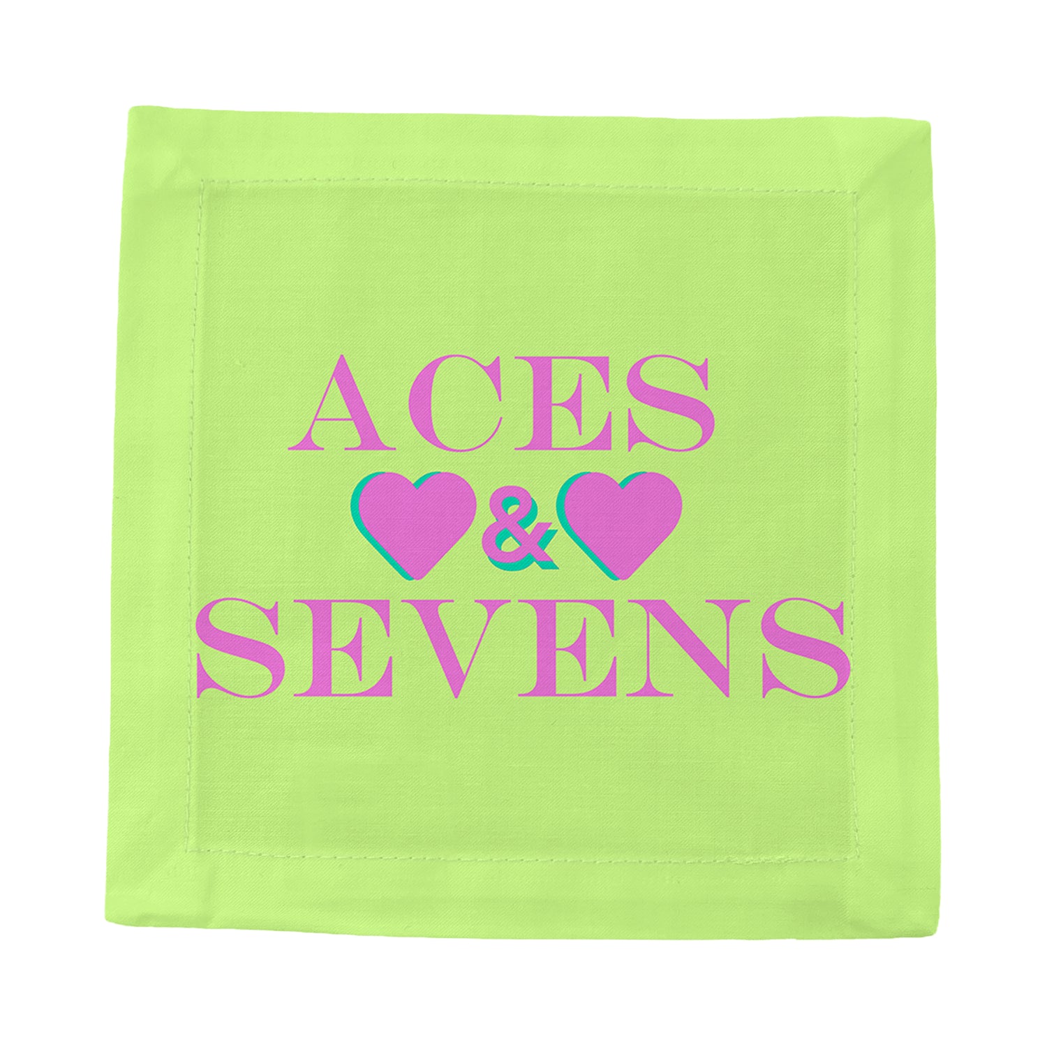 Aces And Sevens Key Lime Pink Cotton Sateen Cocktail Napkins - nicolettemayer.com