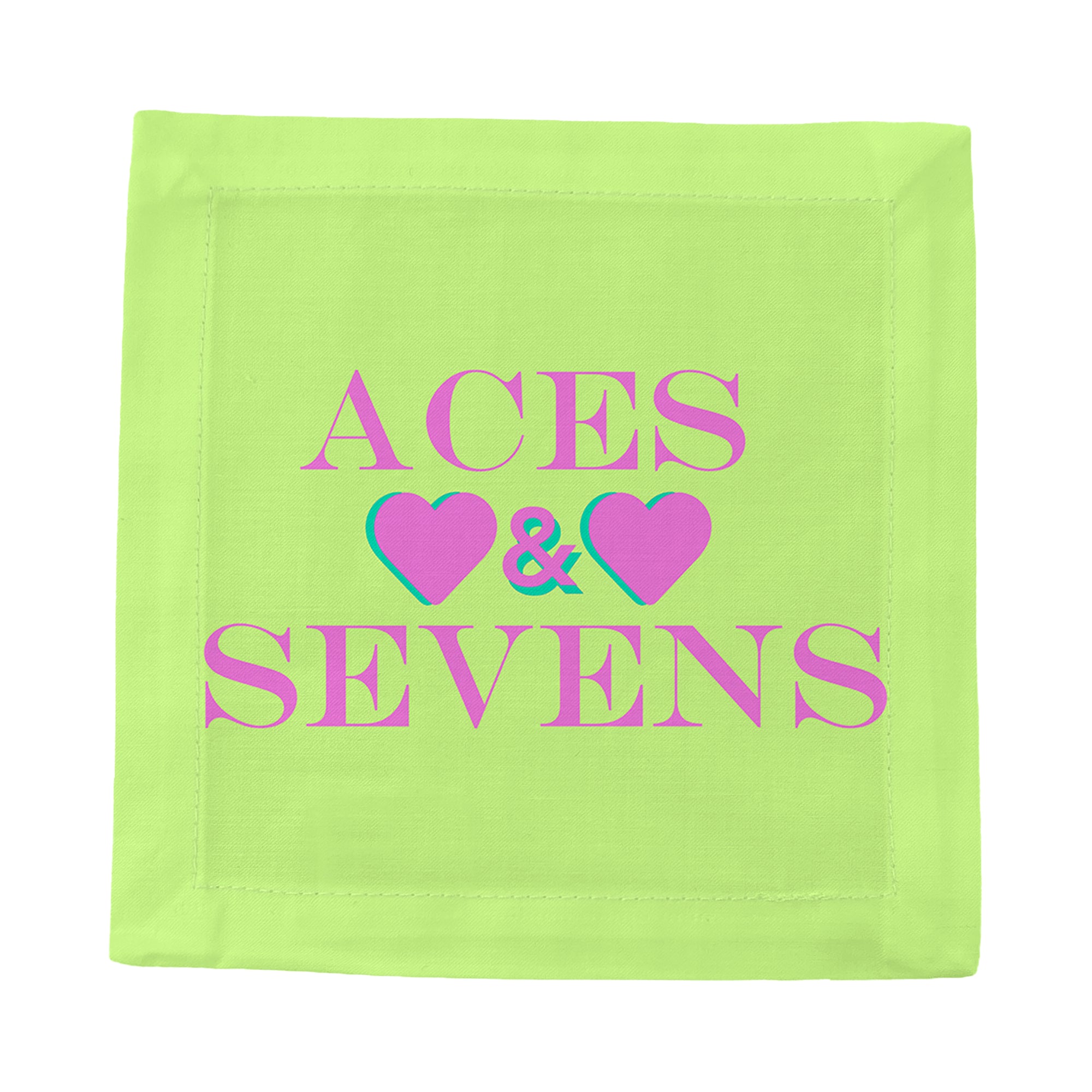 Aces And Sevens Key Lime Pink Cotton Sateen Cocktail Napkins - nicolettemayer.com