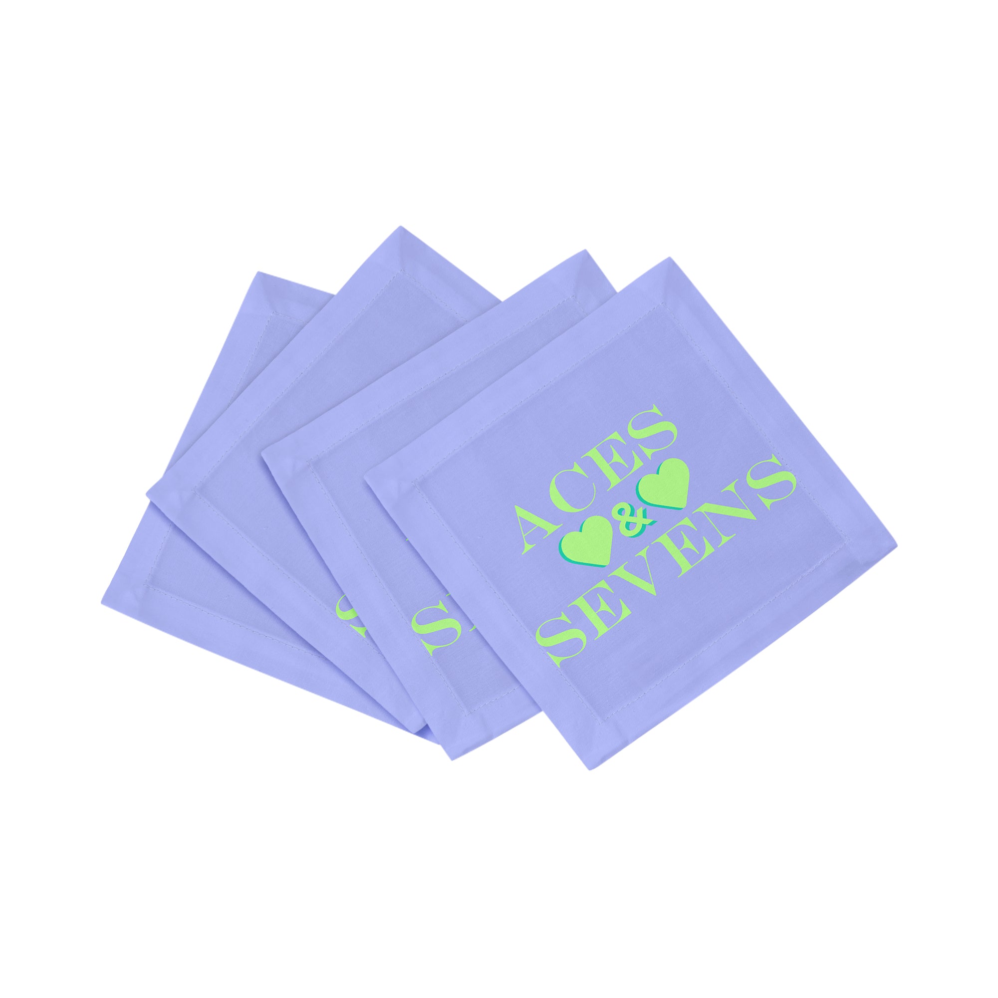 Aces And Sevens Lime Hydrangea Cotton Sateen Cocktail Napkins - nicolettemayer.com