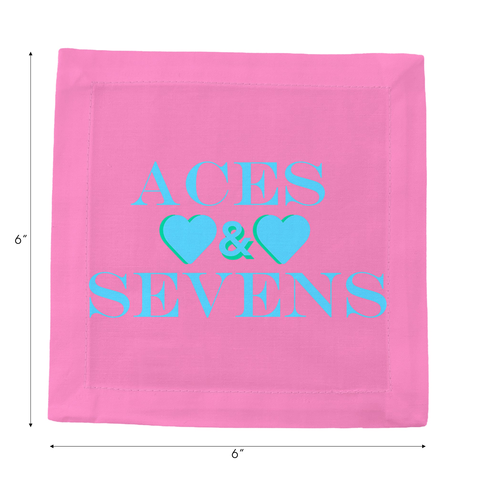 Aces And Sevens Pink Blue Cotton Sateen Cocktail Napkins - nicolettemayer.com