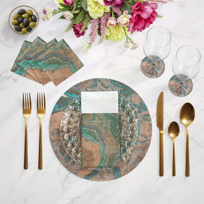Agate Vegan Leather Round Pebble Placemat - nicolettemayer.com