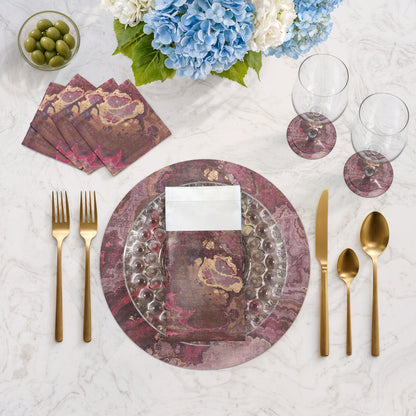 Agate Vegan Leather Round Pebble Placemat - nicolettemayer.com