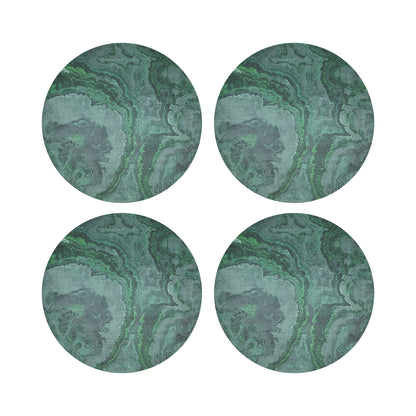 Agate Vegan Leather Round Coasters