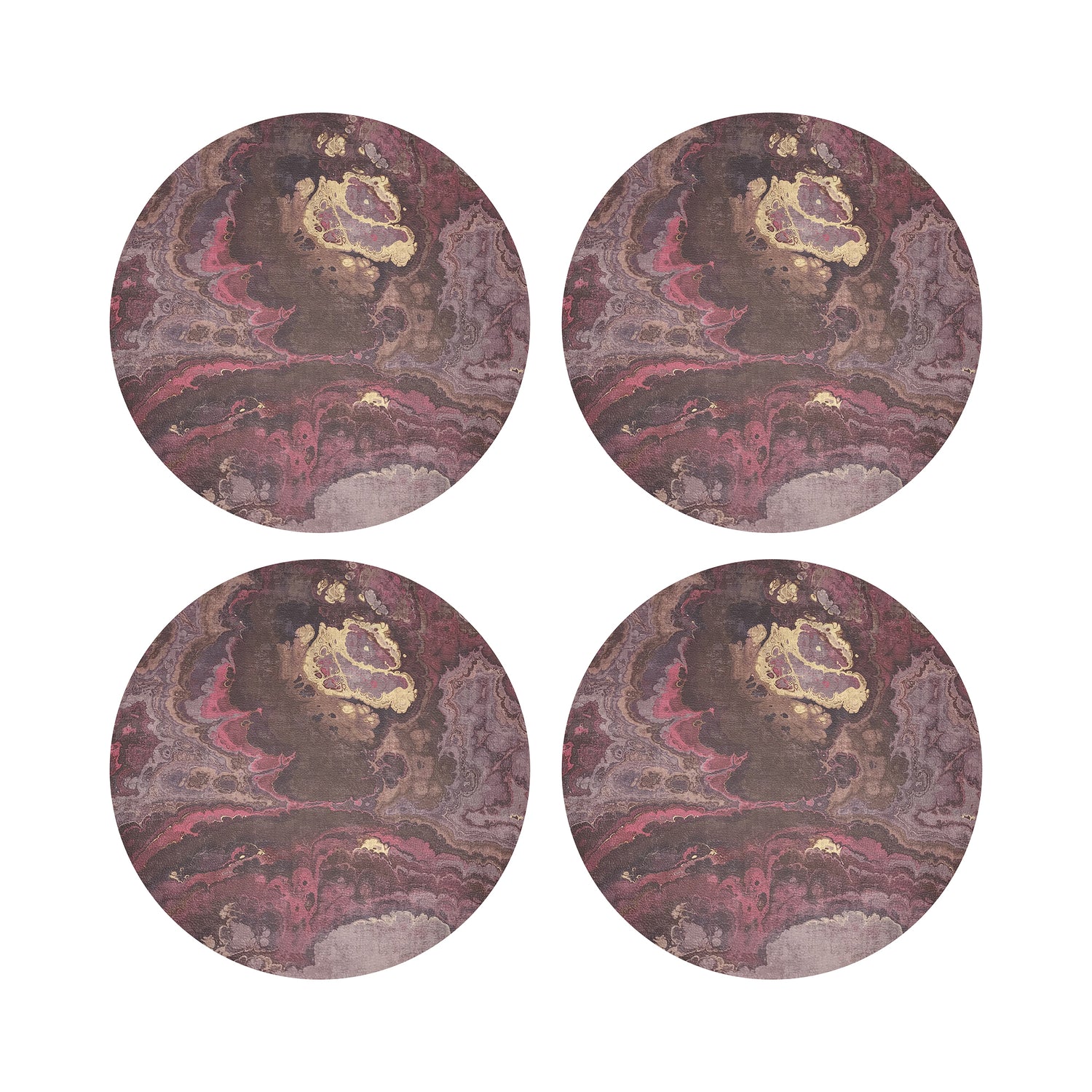 Agate Vegan Leather Round Coasters