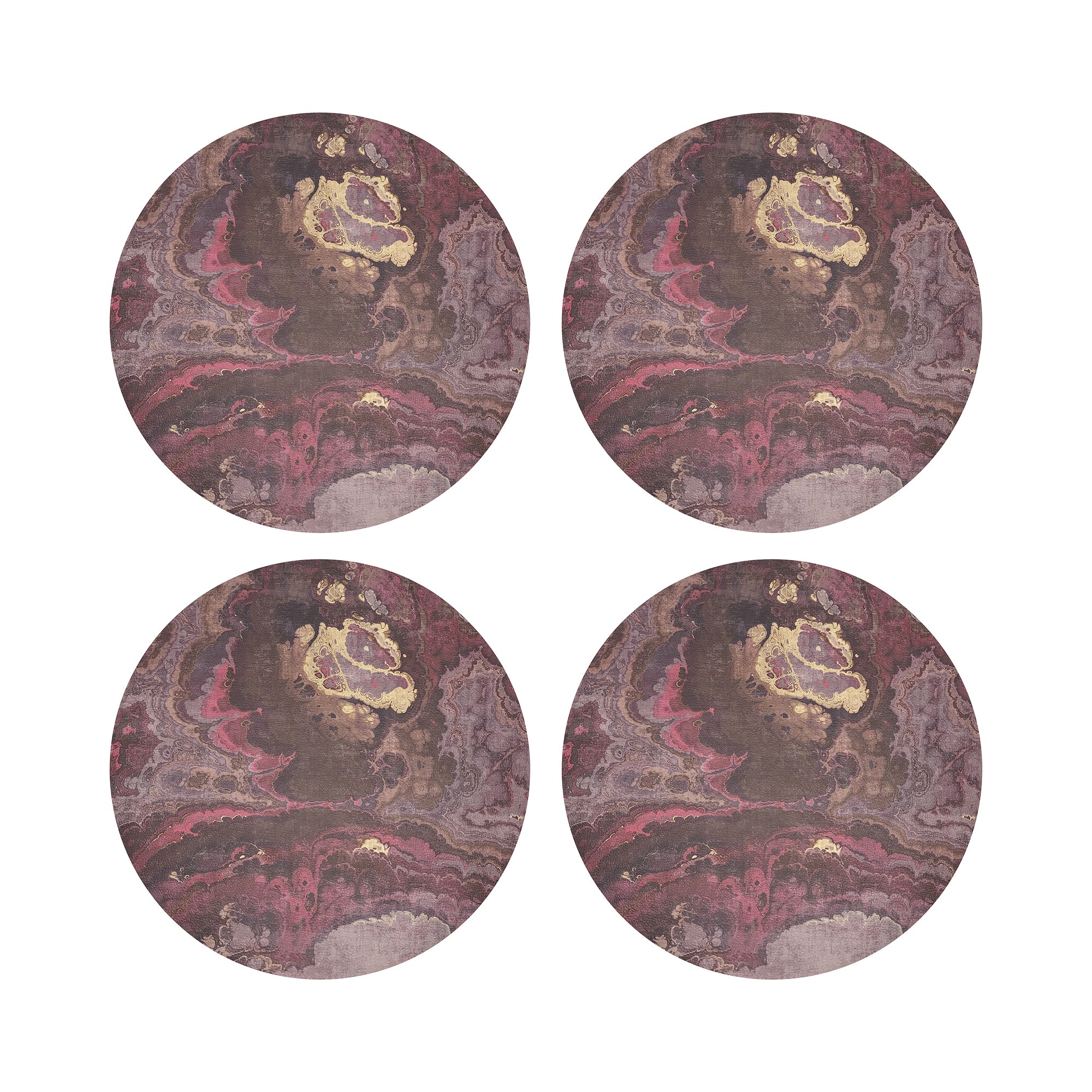 Agate Vegan Leather Round Coasters