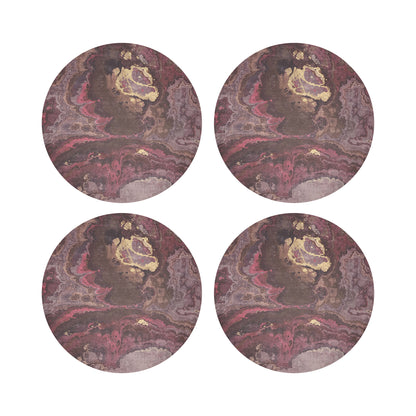 Agate Vegan Leather Round Coasters