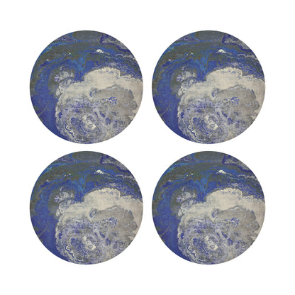 Agate Vegan Leather Round Coasters