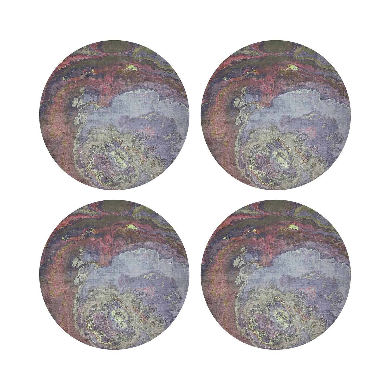 Agate Vegan Leather Round Coasters