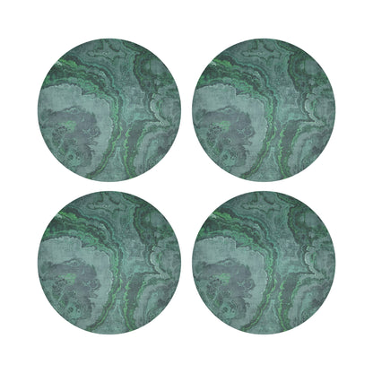 Agate Malachite 16&quot; Round Pebble Placemats, Set Of 4 - nicolettemayer.com
