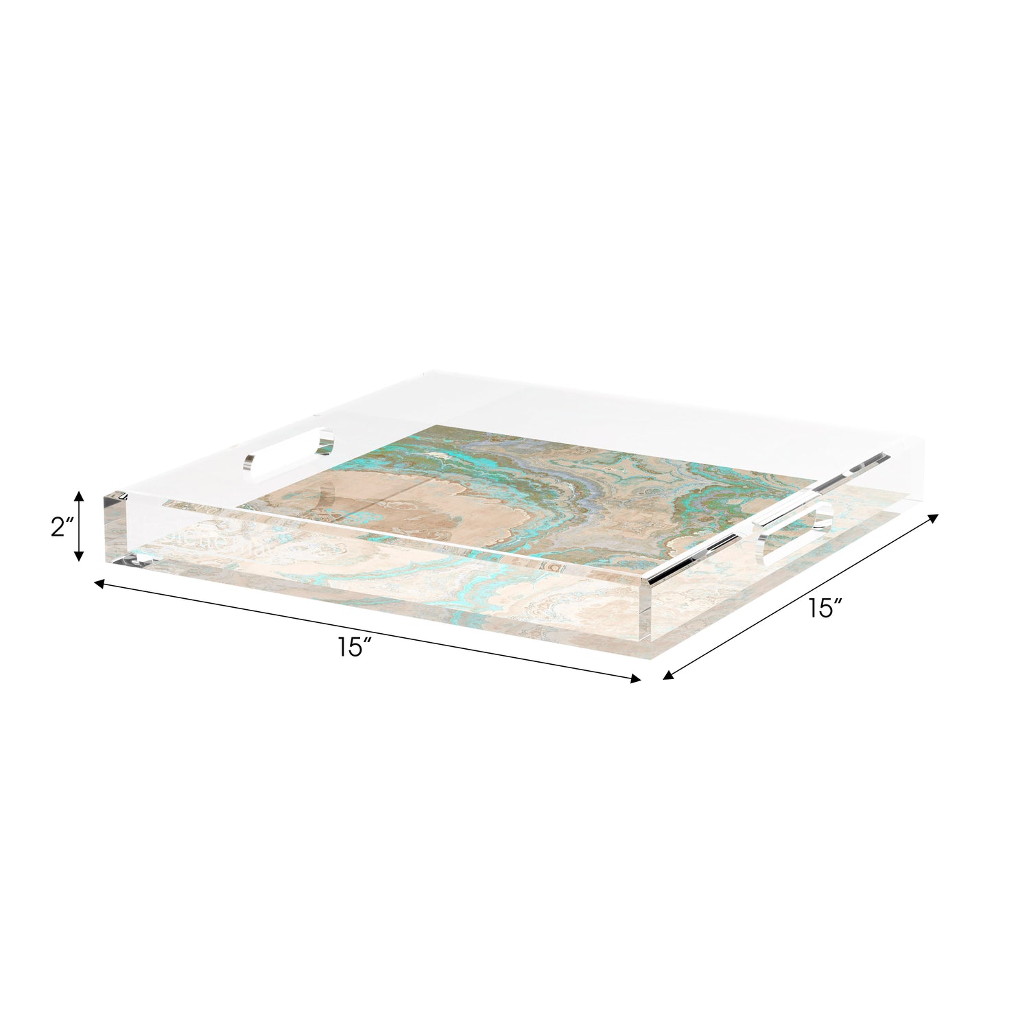 Agate Clay 15X15 Acrylic Tray - nicolettemayer.com

