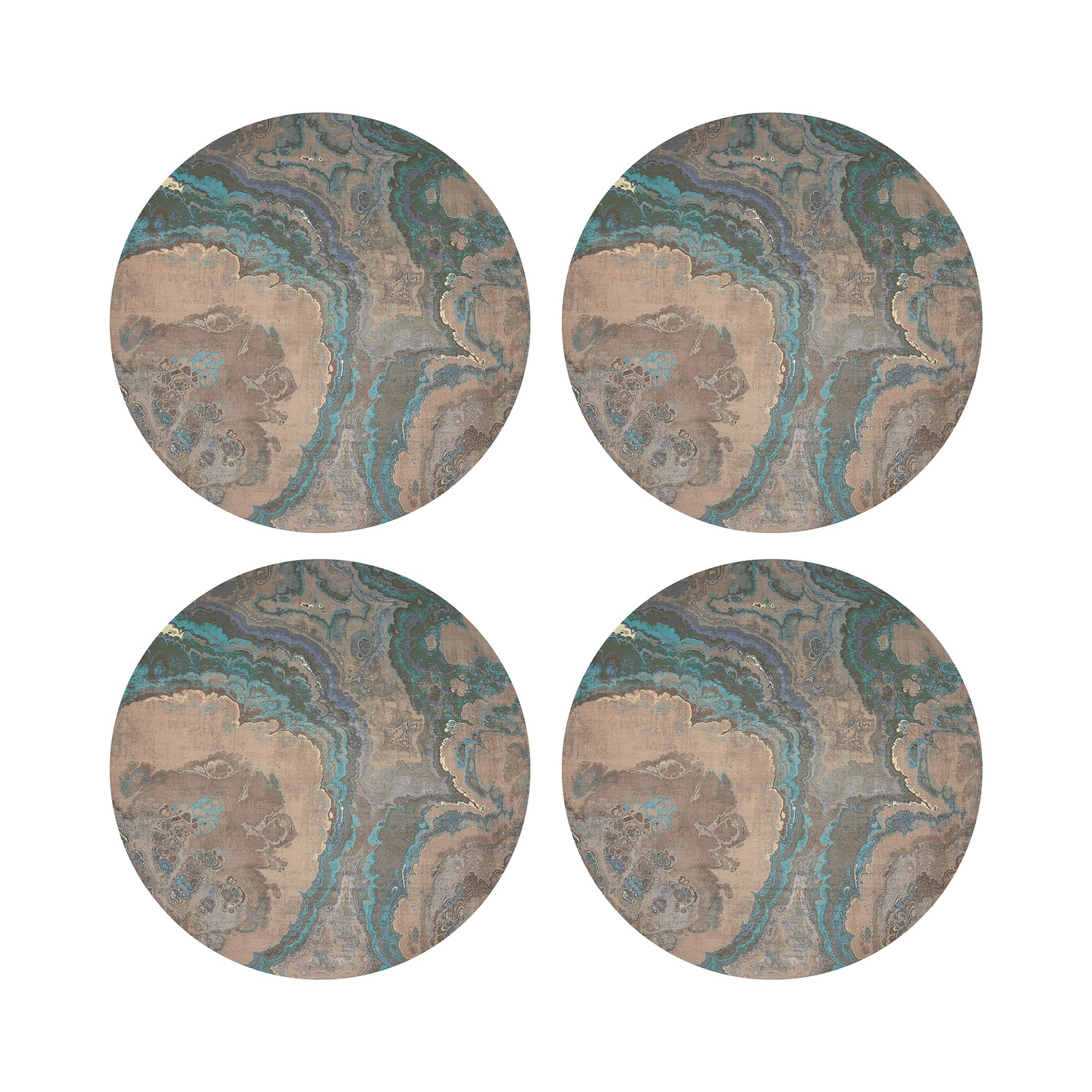 Agate Clay 16&quot; Round Pebble Placemats, Set of 4 - nicolettemayer.com
