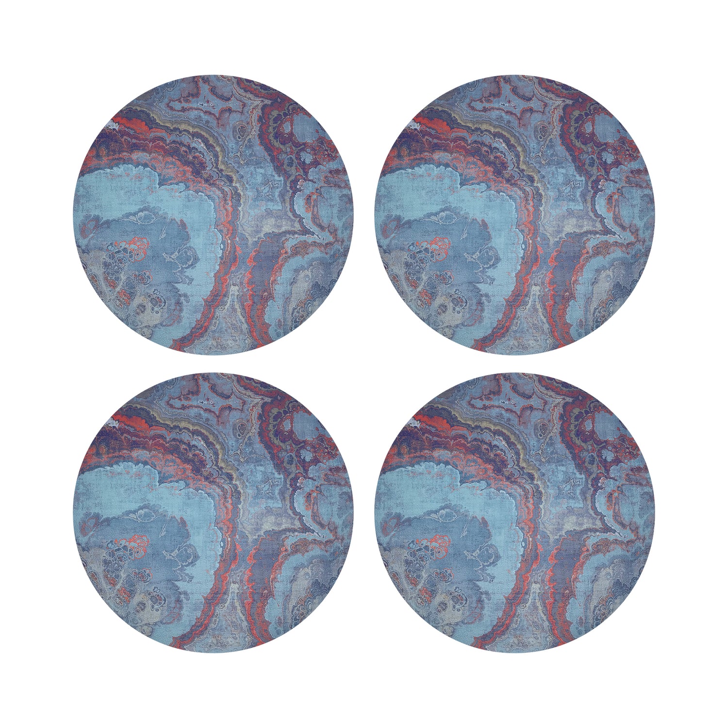 Agate Lava 16&quot; Round Pebble Placemats, Set of 4 - nicolettemayer.com
