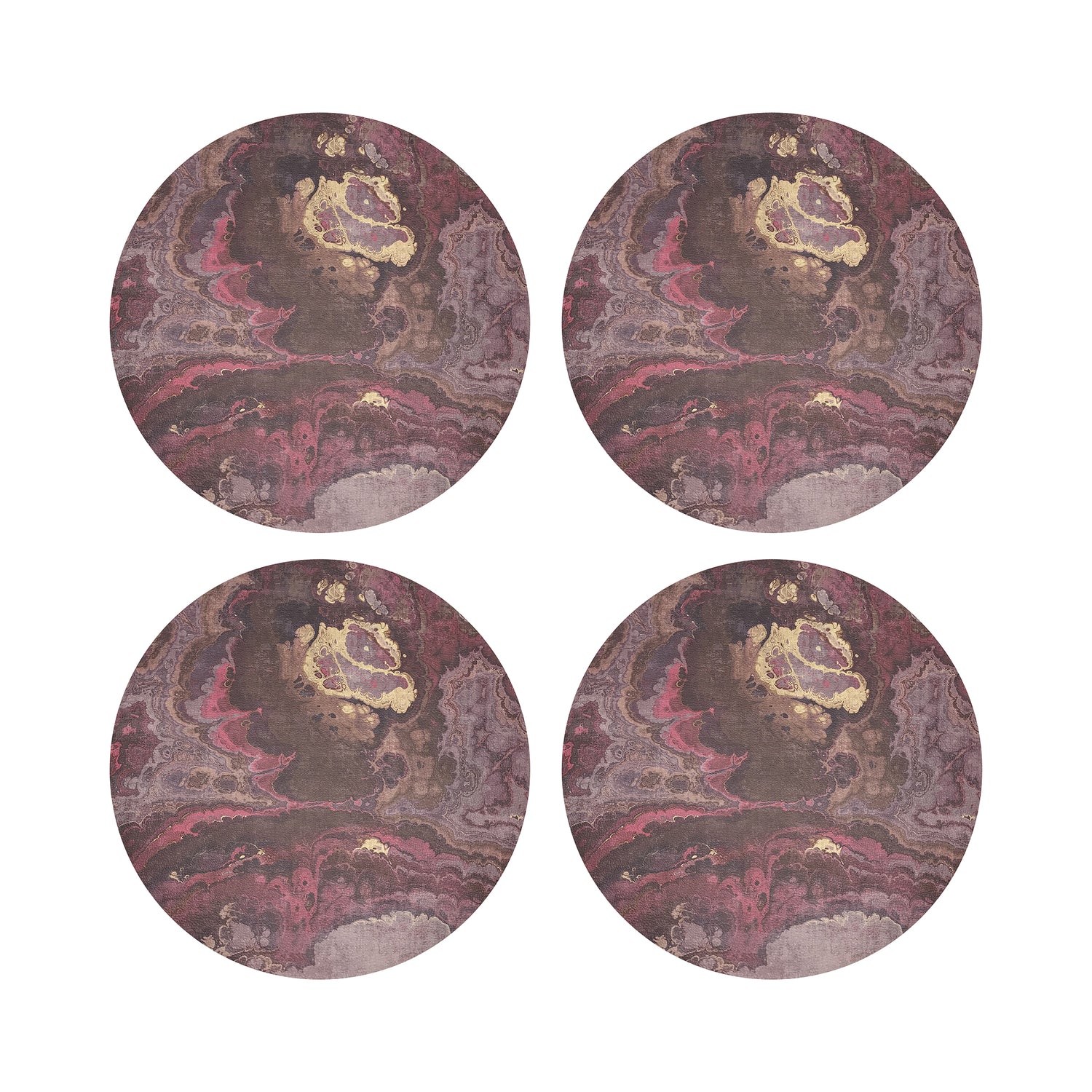 Agate Rococco 16&quot; Round Pebble Placemats, Set Of 4 - nicolettemayer.com
