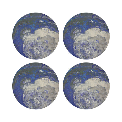 Agate Sodalite 16&quot; Round Pebble Placemats, Set Of 4 - nicolettemayer.com

