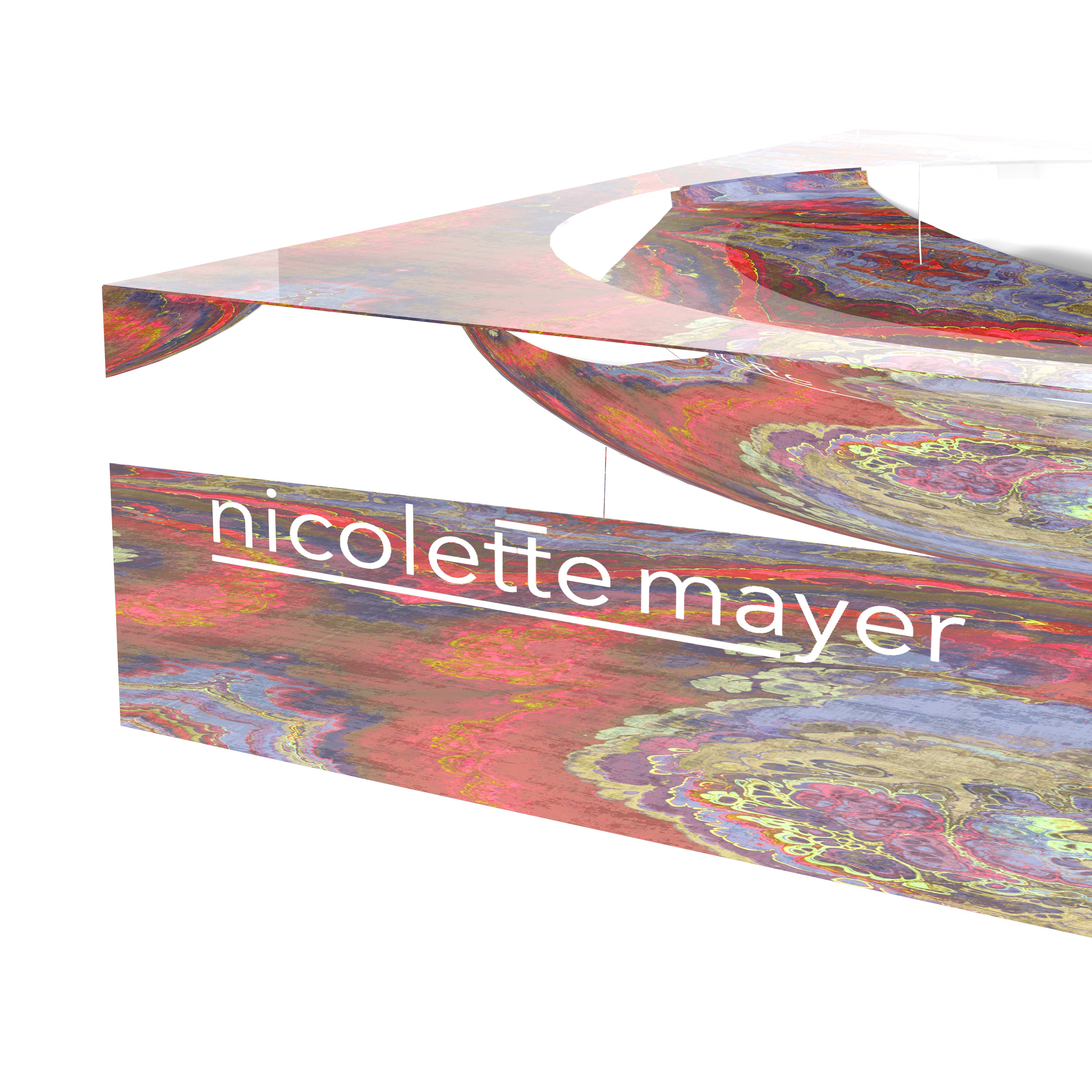 Vide-poches en acrylique couleur agate taupe 