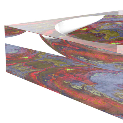 Vide-poches en acrylique couleur agate taupe 