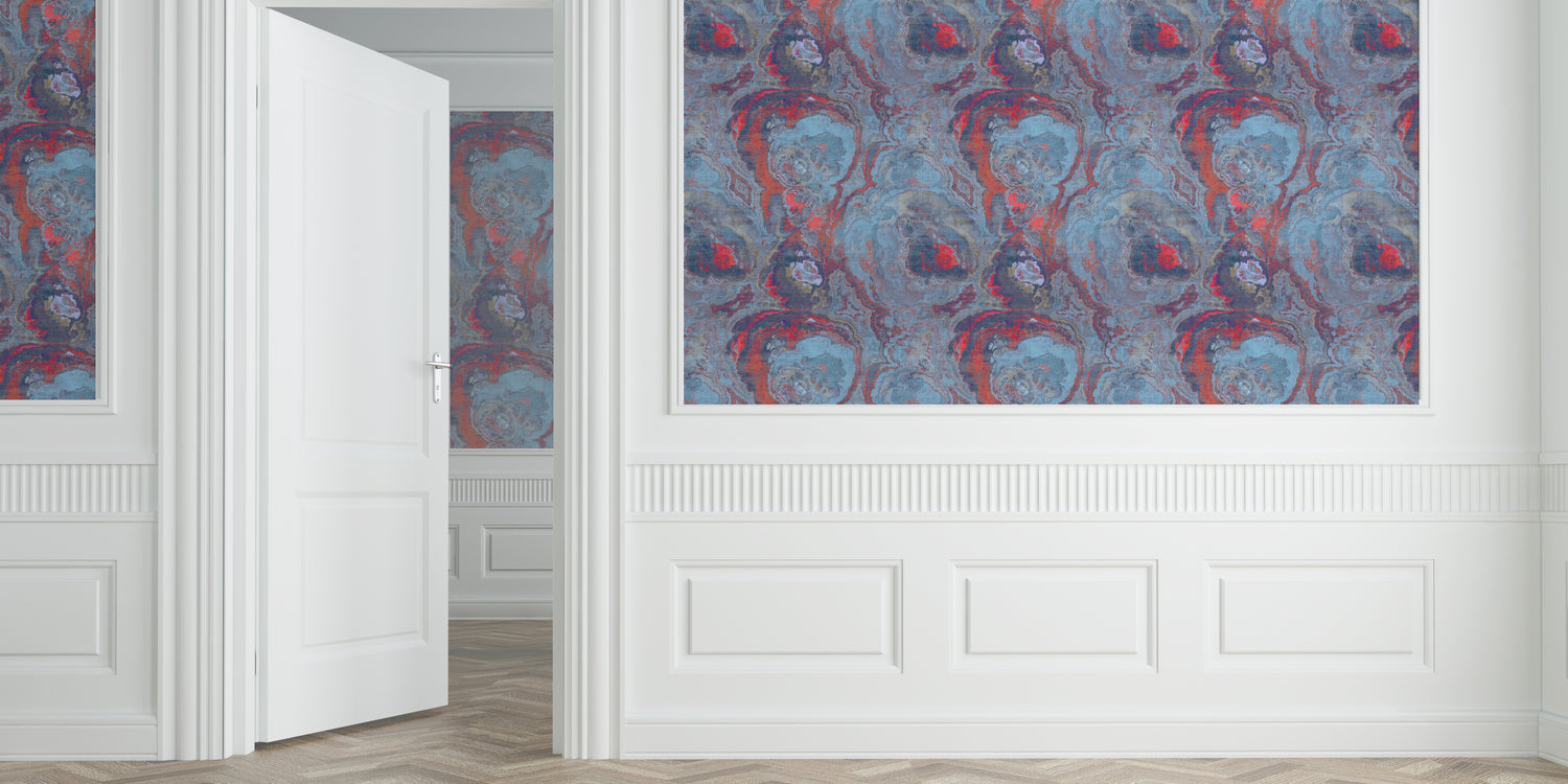 Agate Lava Grasscloth Printed Wallpaper