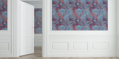 Agate Lava Grasscloth Printed Wallpaper