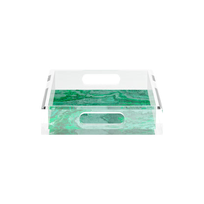 Agate Malachite 12.5X7.75 Acrylic Tray - nicolettemayer.com
