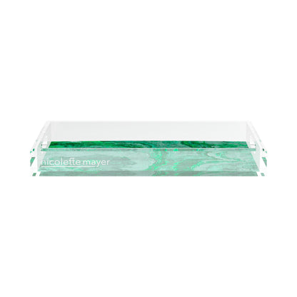 Agate Malachite 17X10.5 Acrylic Tray - nicolettemayer.com
