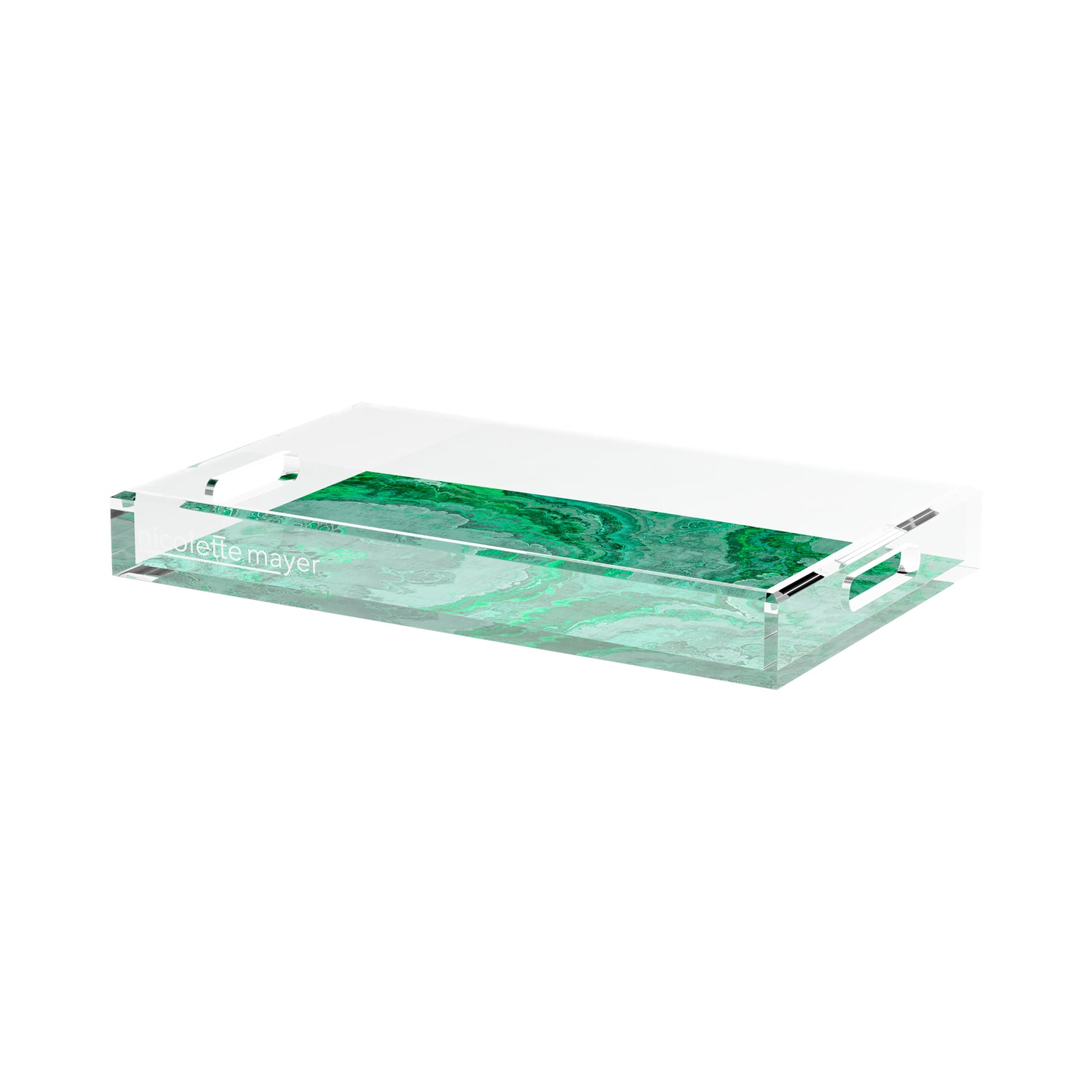 Agate Malachite 17X10.5 Acrylic Tray - nicolettemayer.com
