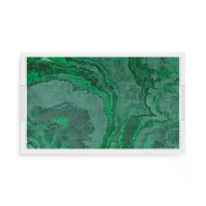 Agate Malachite 17X10.5 Acrylic Tray - nicolettemayer.com

