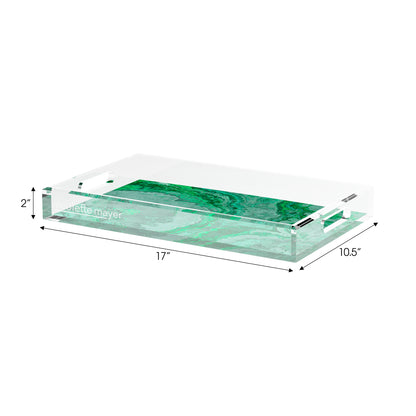 Agate Malachite 17X10.5 Acrylic Tray - nicolettemayer.com

