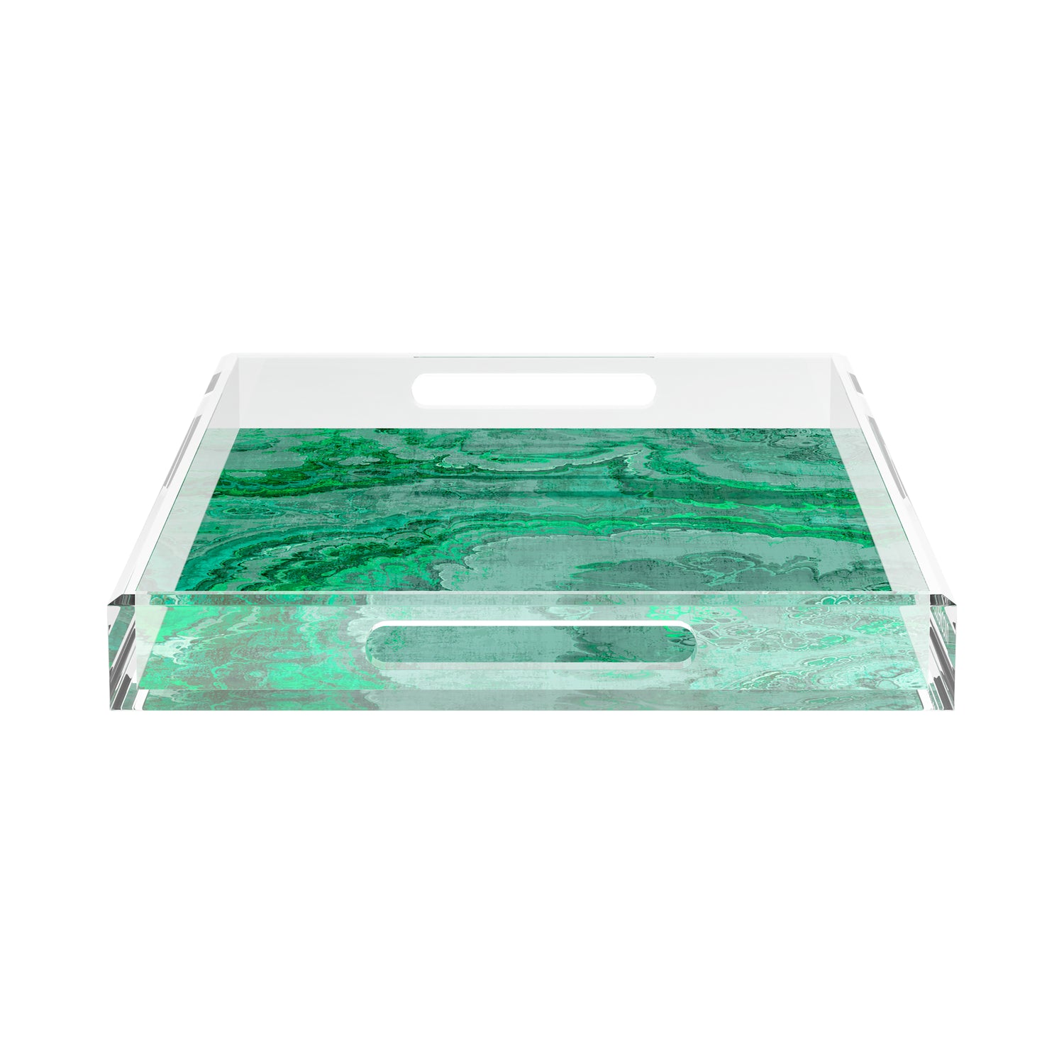Agate Malachite 22.5X14.5 Acrylic Tray - nicolettemayer.com
