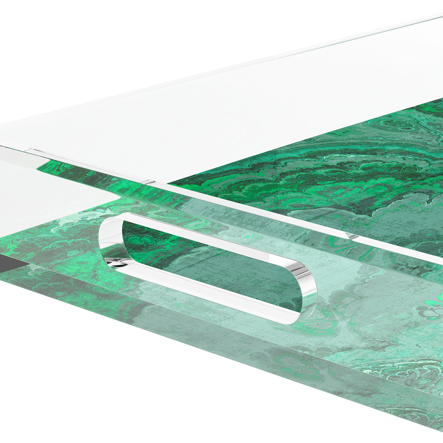 Agate Malachite 22.5X14.5 Acrylic Tray - nicolettemayer.com
