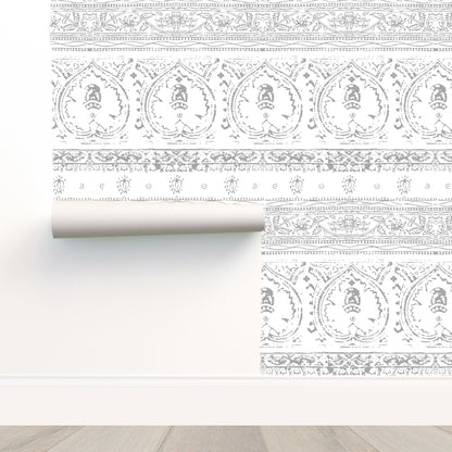 Agra Cloudy Peel and Stick Wallpaper, Double Roll, 34&quot; x 288&quot;, 48 sq ft
