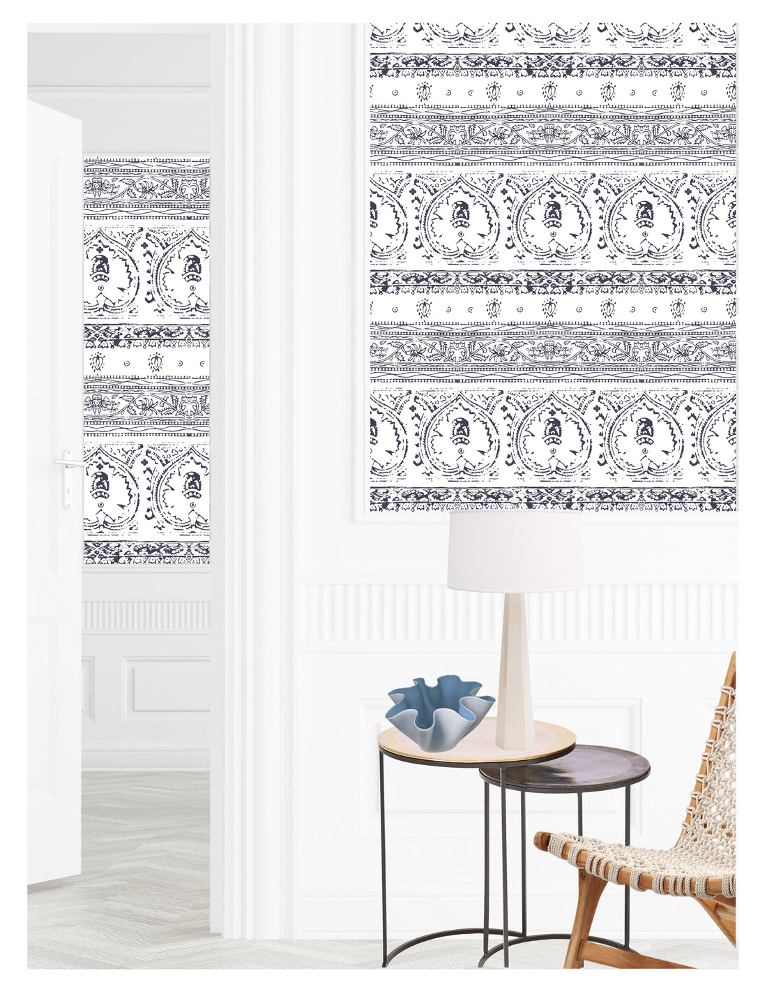 Agra Ink Peel and Stick Wallpaper, Double Roll, 34&quot; x 288&quot;, 48 sq ft