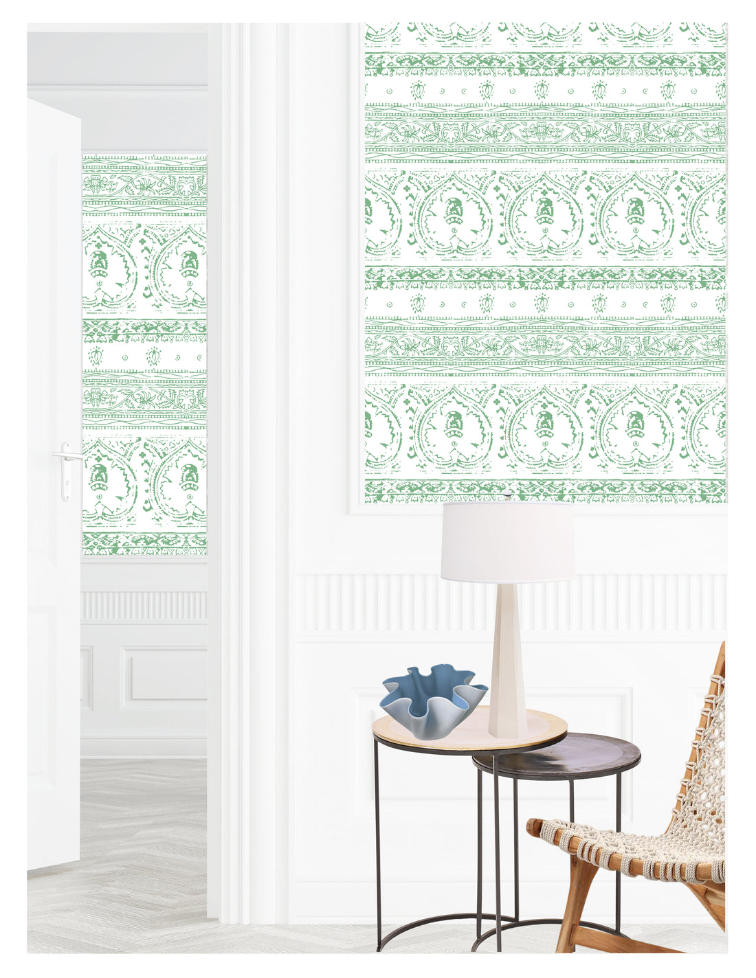 Agra Jade Peel and Stick Wallpaper, Double Roll, 34&quot; x 288&quot;, 48 sq ft