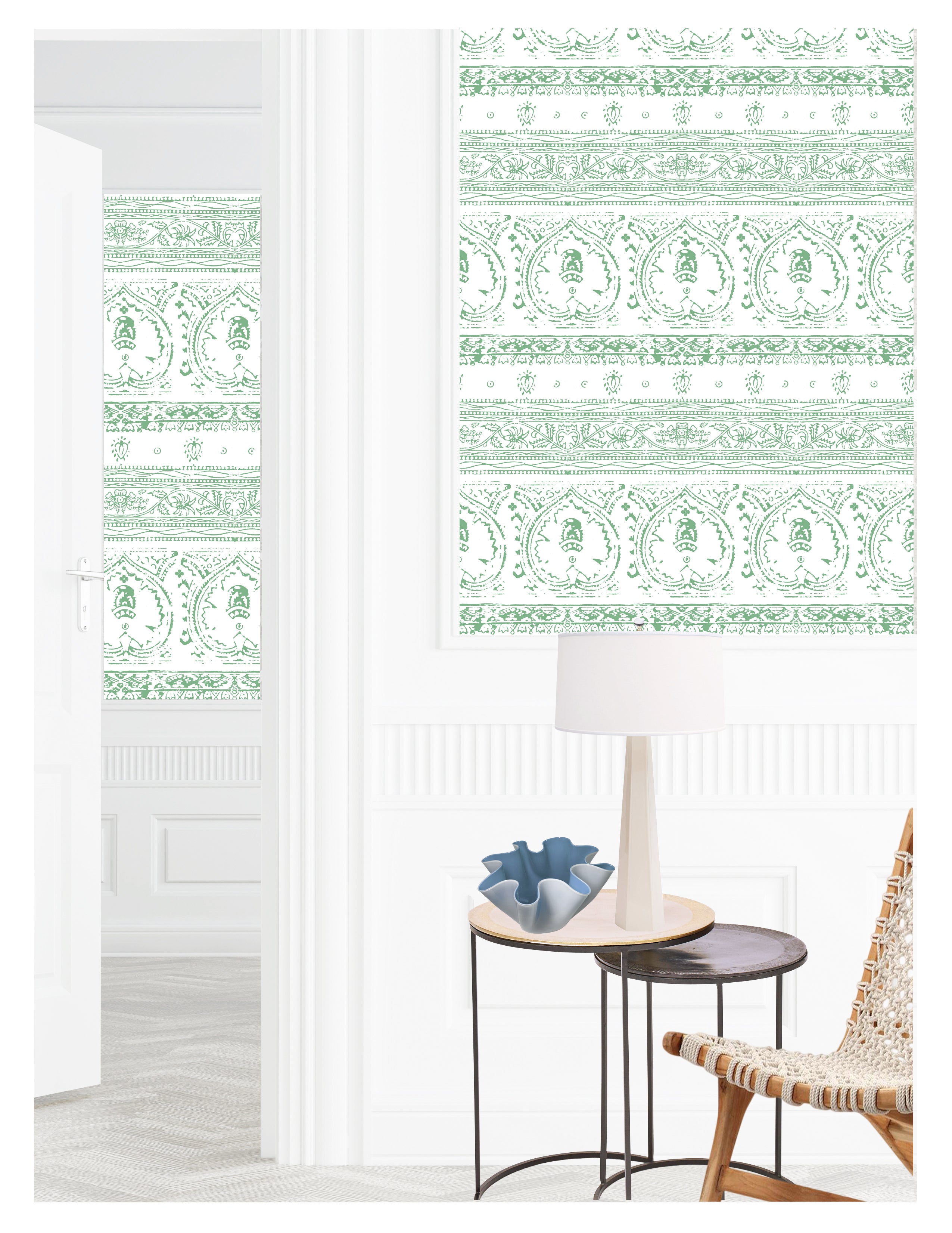 Agra Jade Peel and Stick Wallpaper, Double Roll, 34&quot; x 288&quot;, 48 sq ft