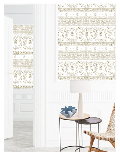 Agra Latte Peel and Stick Wallpaper, Double Roll, 34&quot; x 288&quot;, 48 sq ft