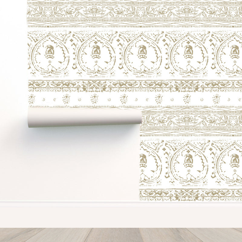 Agra Latte Peel and Stick Wallpaper, Double Roll, 34&quot; x 288&quot;, 48 sq ft