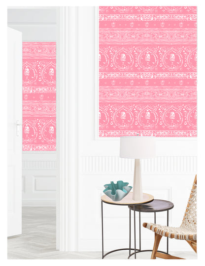 Agra Reverse Pink Peel and Stick Wallpaper, Double Roll, 34&quot; x 288&quot;, 48 sq ft