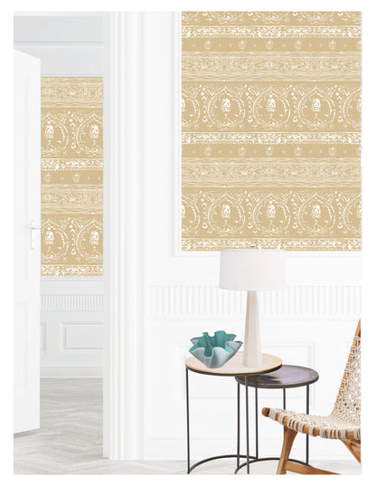 Agra Reverse Warm Peel and Stick Wallpaper, Double Roll, 34&quot; x 288&quot;, 48 sq ft
