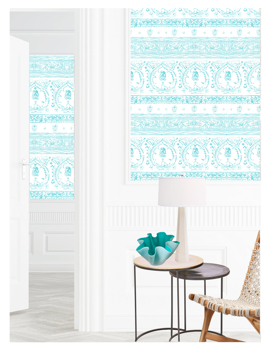 Agra Mist Peel and Stick Wallpaper, Double Roll, 34&quot; x 288&quot;, 48 sq ft