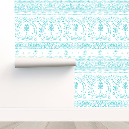 Agra Mist Peel and Stick Wallpaper, Double Roll, 34&quot; x 288&quot;, 48 sq ft