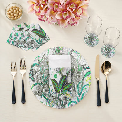 Amazonia Tourmaline 16" Round Pebble Placemats, Set of 4 - nicolettemayer.com
