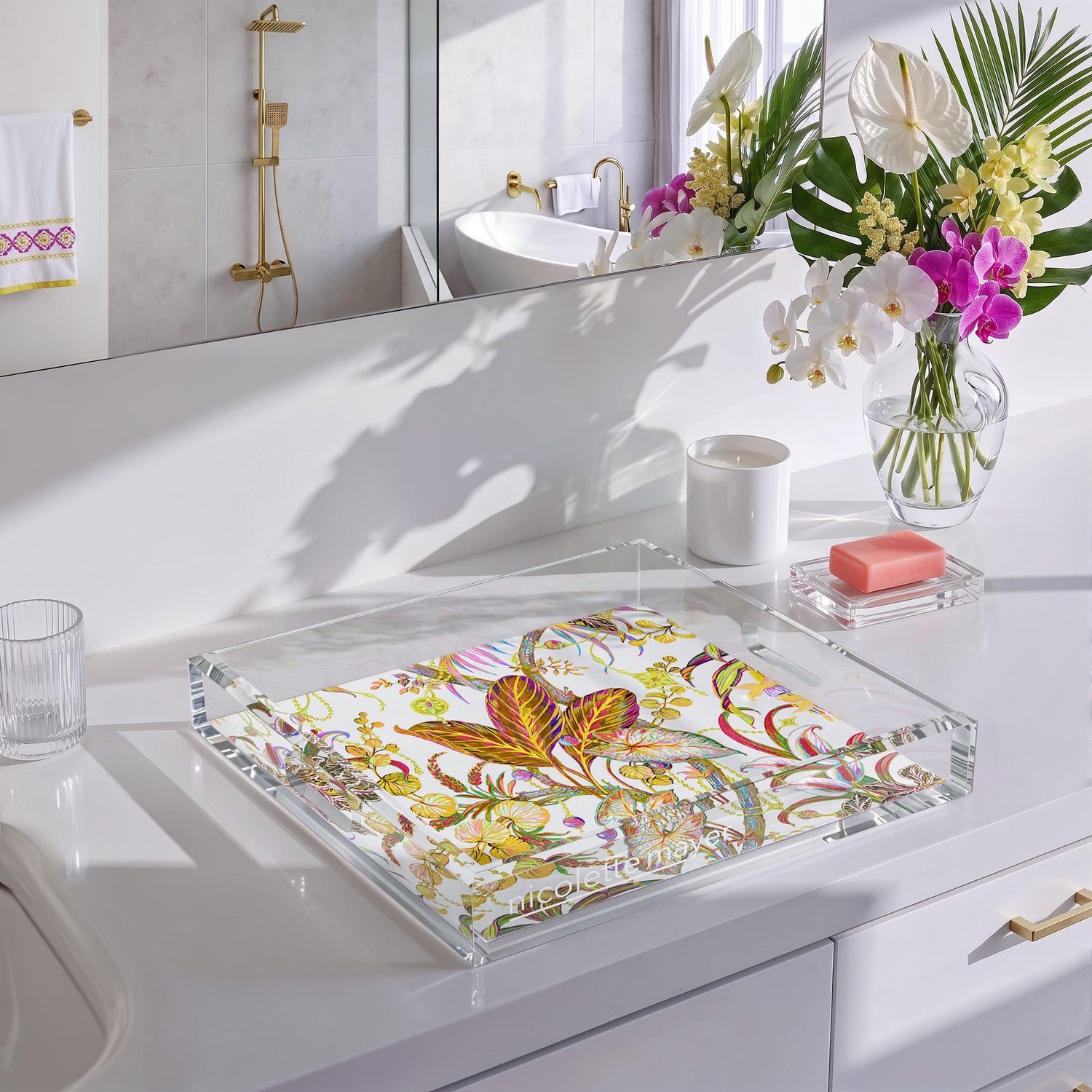 Amazonia Splendor 12X12 Acrylic Tray - nicolettemayer.com
